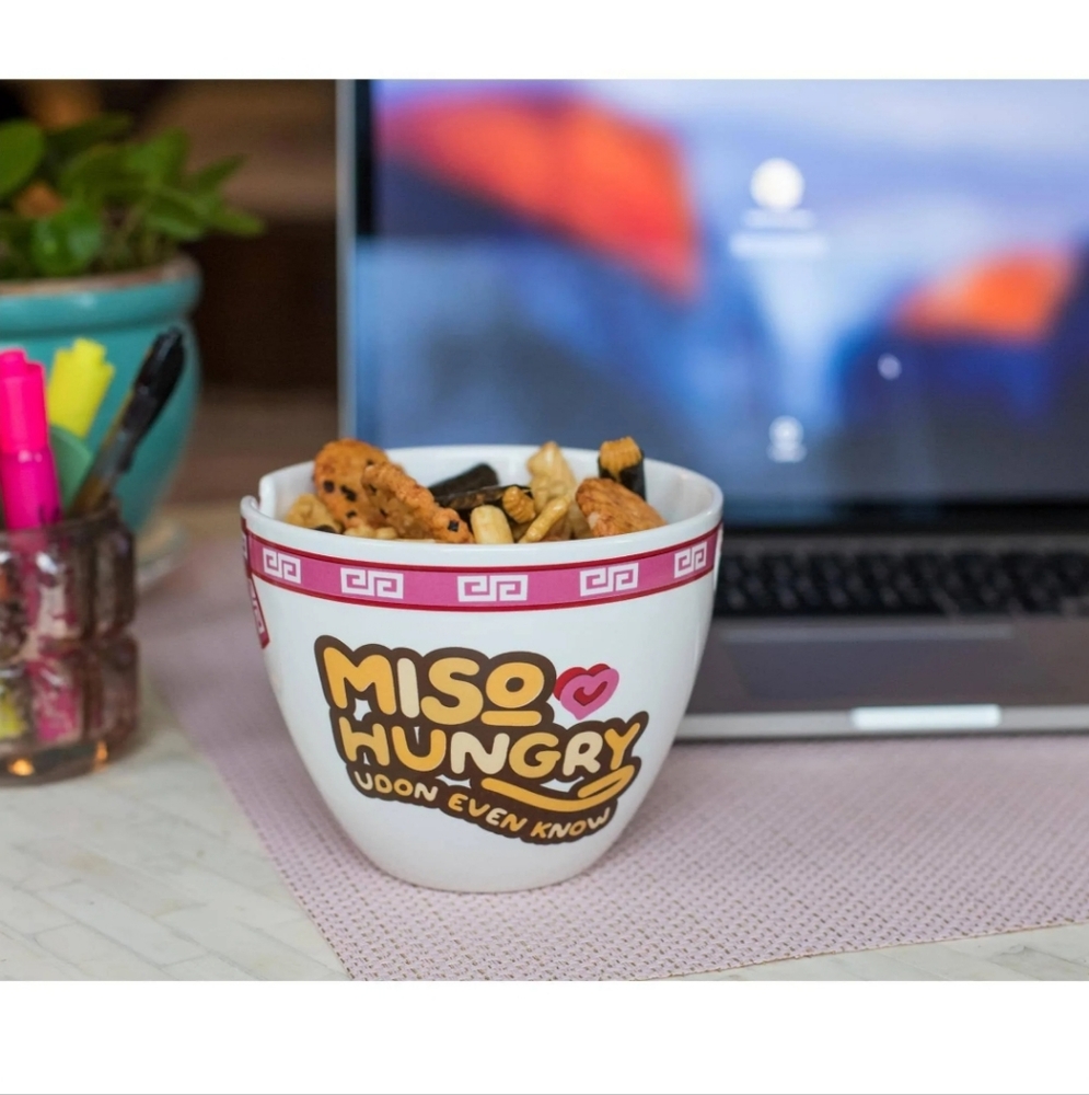 Ramen Bowl Miso Hungry Bowl with Chopsticks Set New - Picture 4 of 8